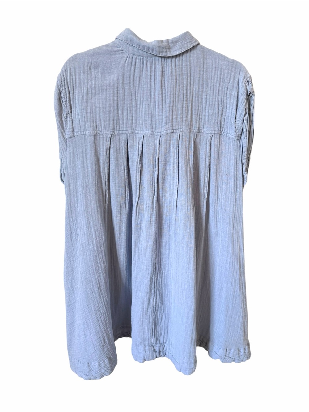 Free People not so basic shirt dress Light Blue Button-Front cotton Mini Dress - Picture 6 of 7